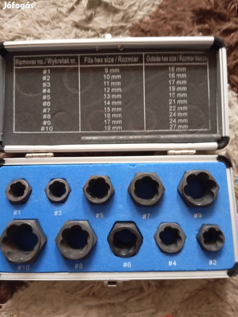 Sérült csavar kiszedo készlet
