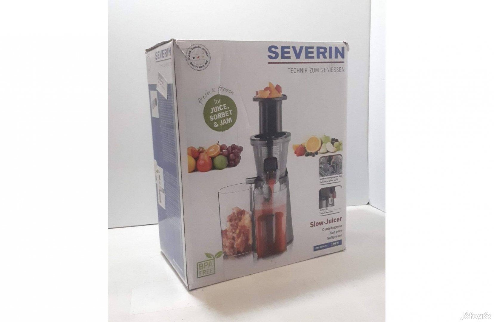 Severin Es 3571 Gyümölcscentrifuga, fagylalt / dzsem készítő, újszerű
