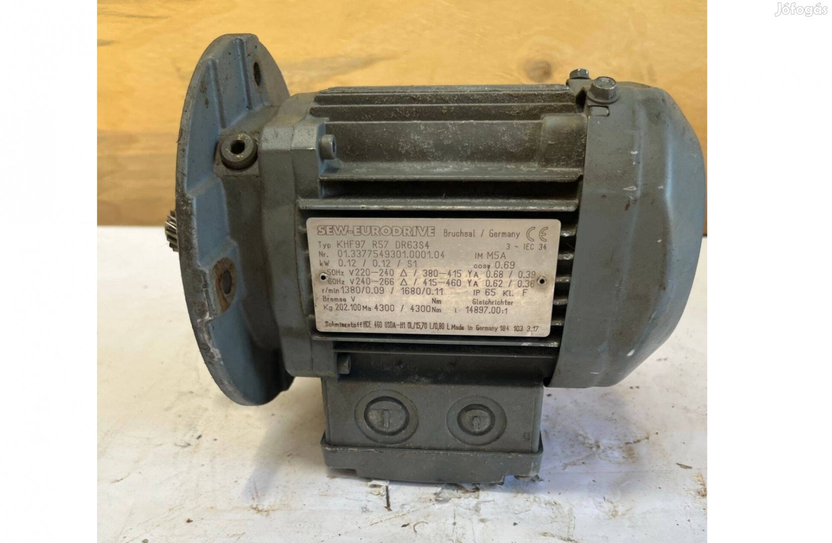 Sew Khf97 R57 DR63S4, 3fázisú villanymotor 0,12kW, (Abasz2)