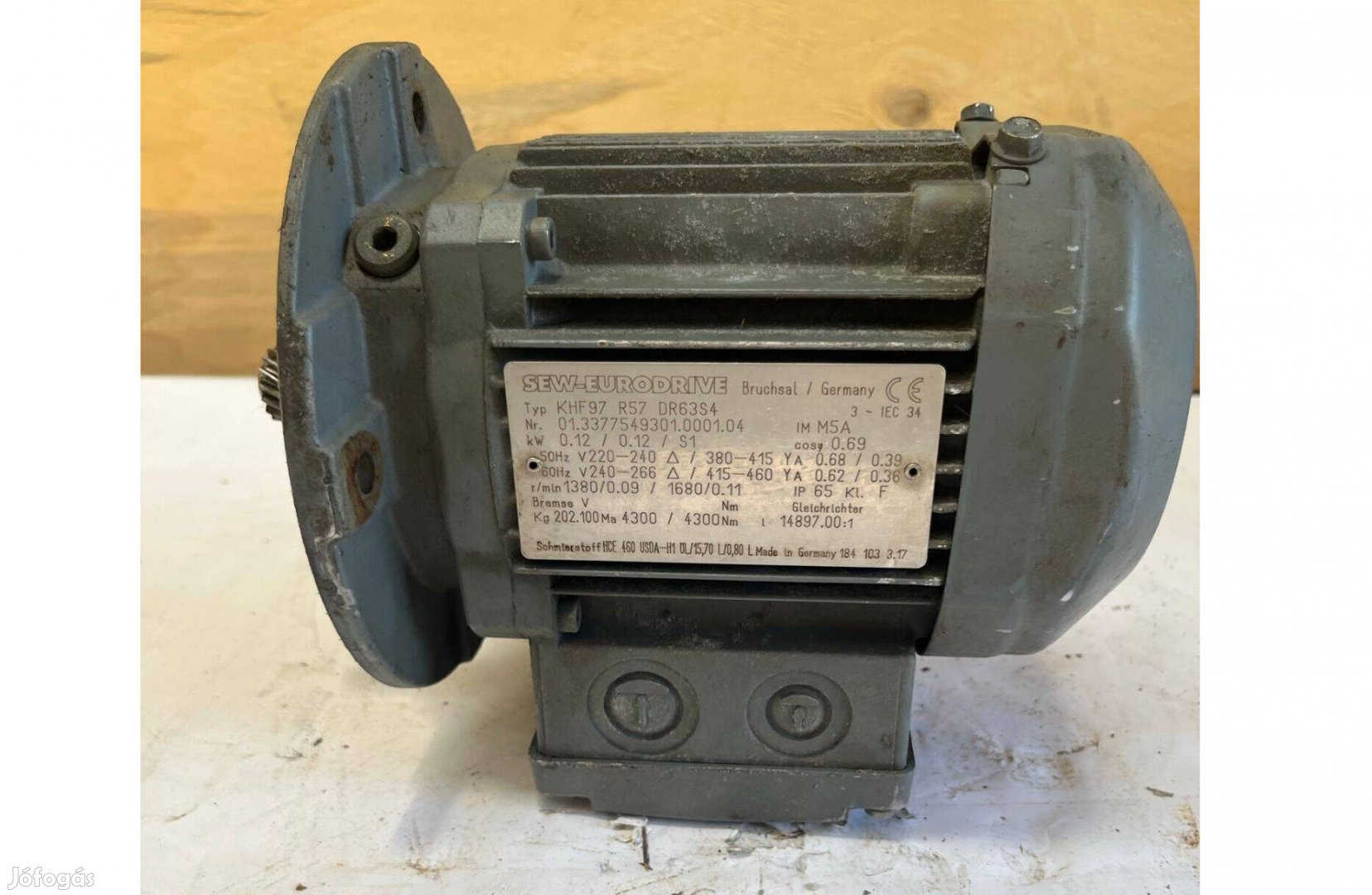 Sew Khf97 R57 DR63S4, 3fázisú villanymotor 0,12kW, (Abasz2)