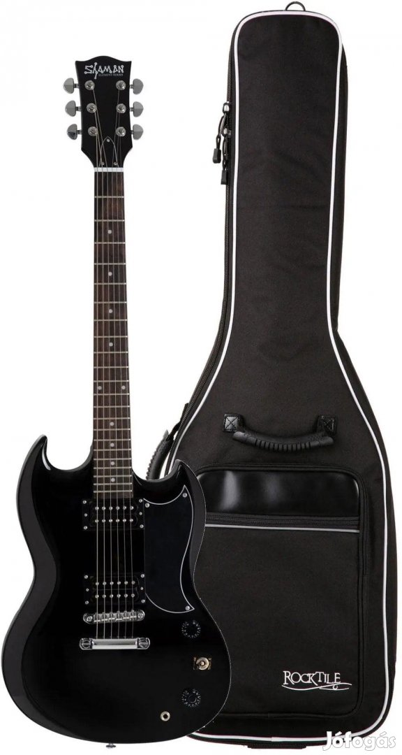 Shaman Element Series DCX-100B Elektromos Gitár Fekete Gig Bag Készlet