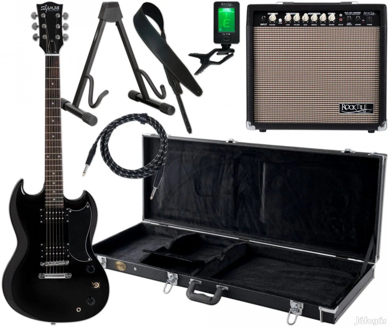Shaman Element Series DCX-100B Elektromos Gitár Fekete Komplett