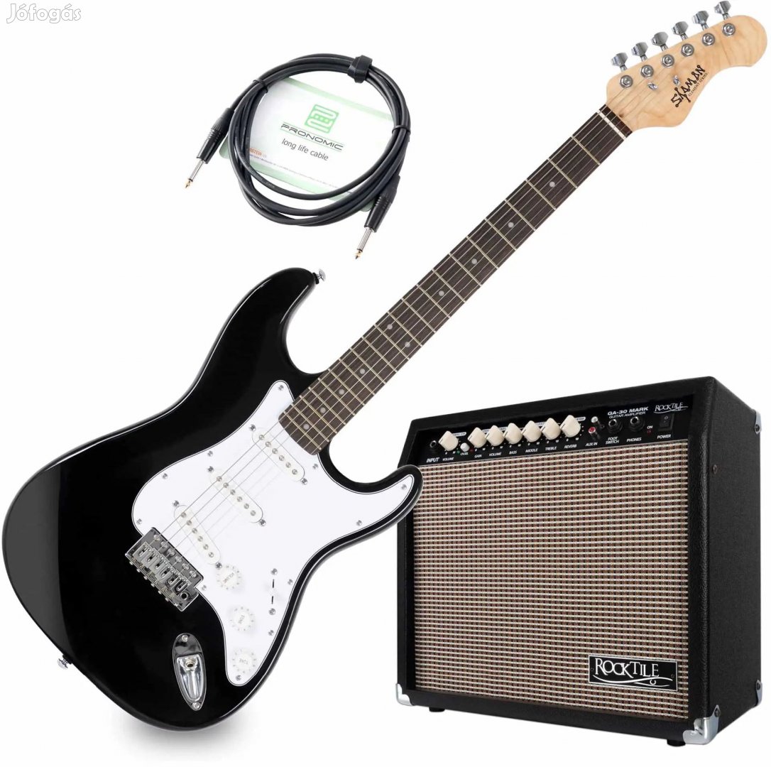 Shaman Element Series STX-100B Elektromos Gitár Fekete Erősítő Készlet