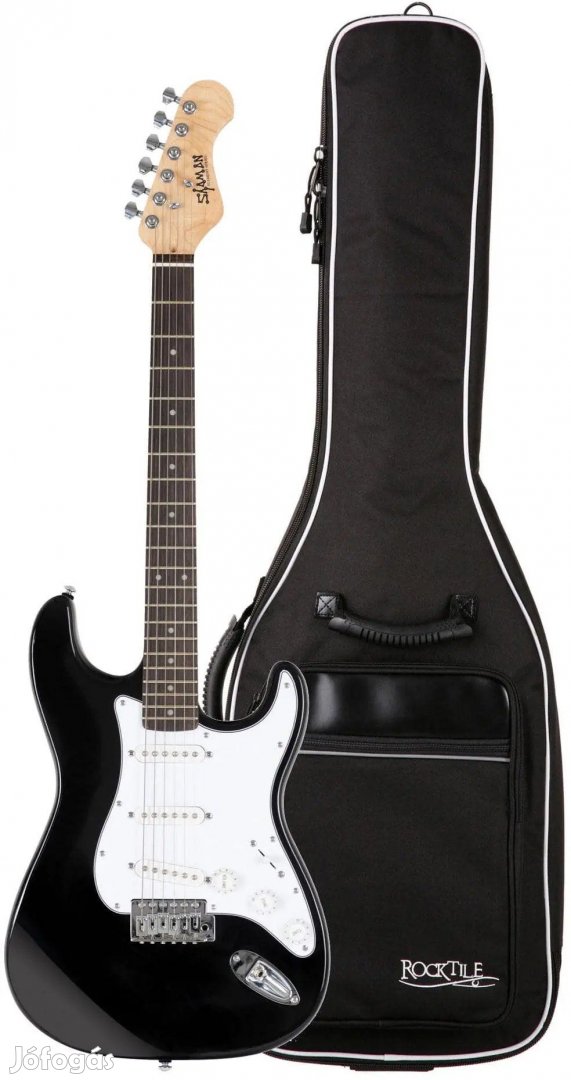 Shaman Element Series STX-100B Elektromos Gitár Fekete Gig Bag Készlet