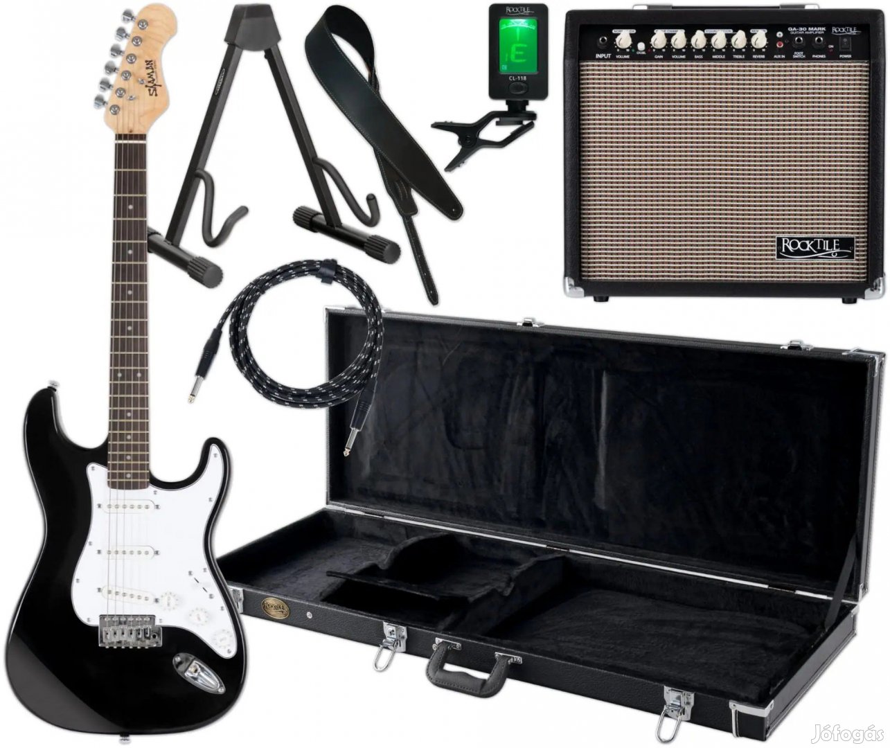 Shaman Element Series STX-100B Elektromos Gitár Fekete Komplett