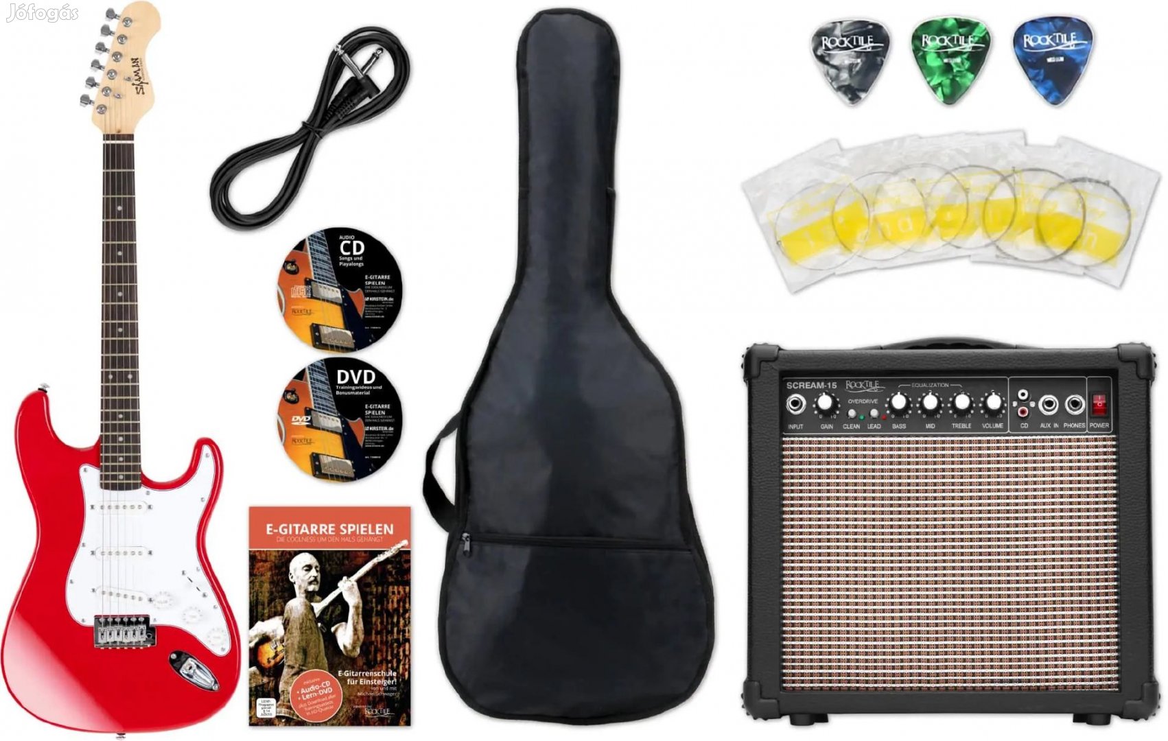Shaman Element Series STX-100R Elektromos Gitár Piros Starter Készlet