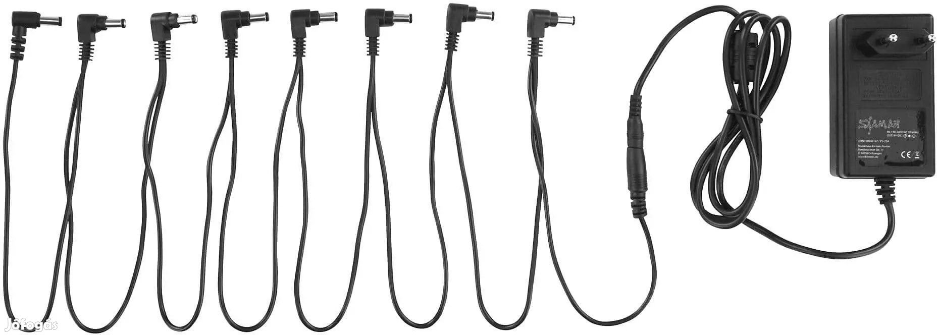 Shaman PS-23A 9V Tápegység Gitár Effekt Pedálhoz, max. 8 készülékhez