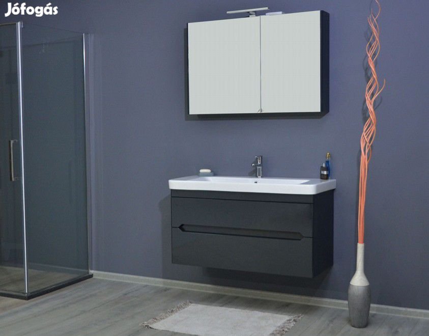 Sharp 105 komplett fürdőszoba bútor LED világítással, fali