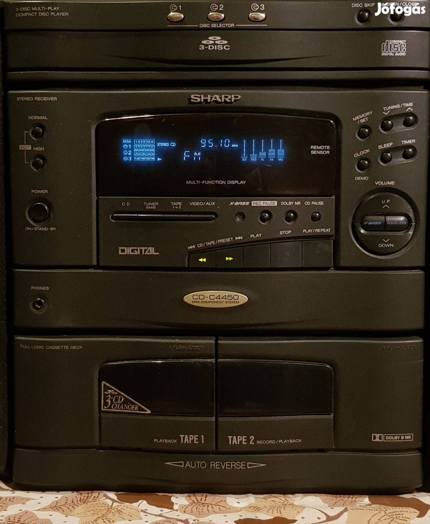 Sharp 150 Wattos nagyteljesítményű hifi sony philips aiwa f4