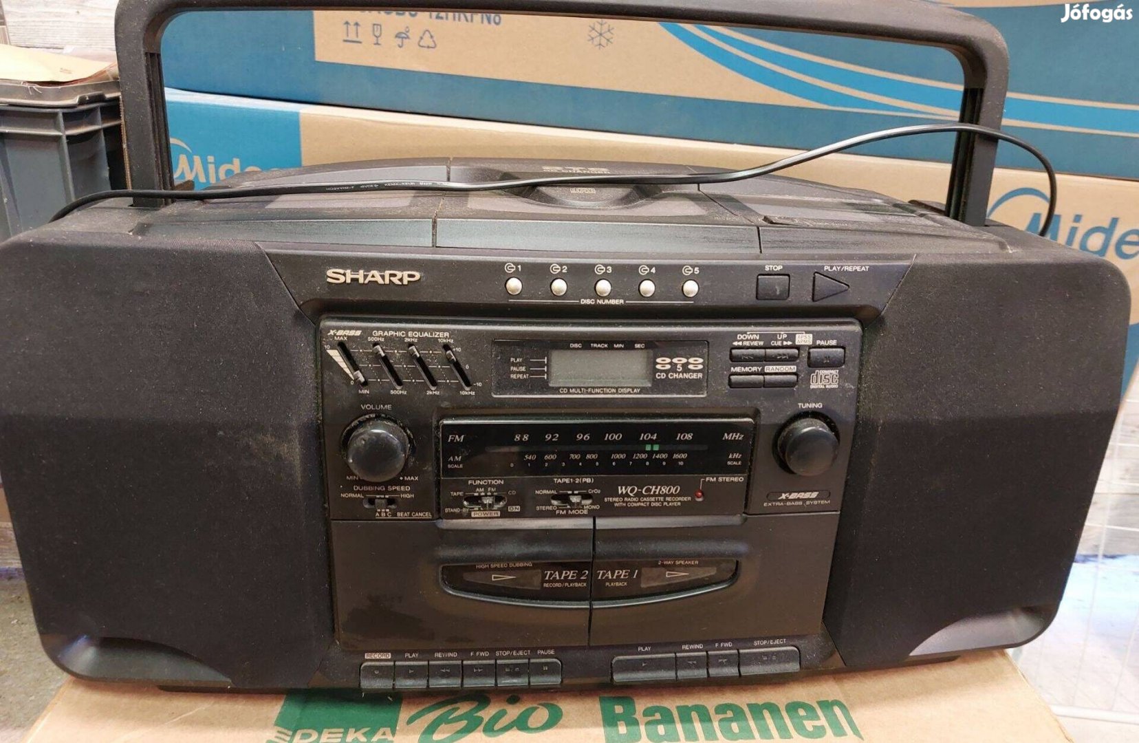 Sharp 2 kazettás magnó. Retro. Vintage