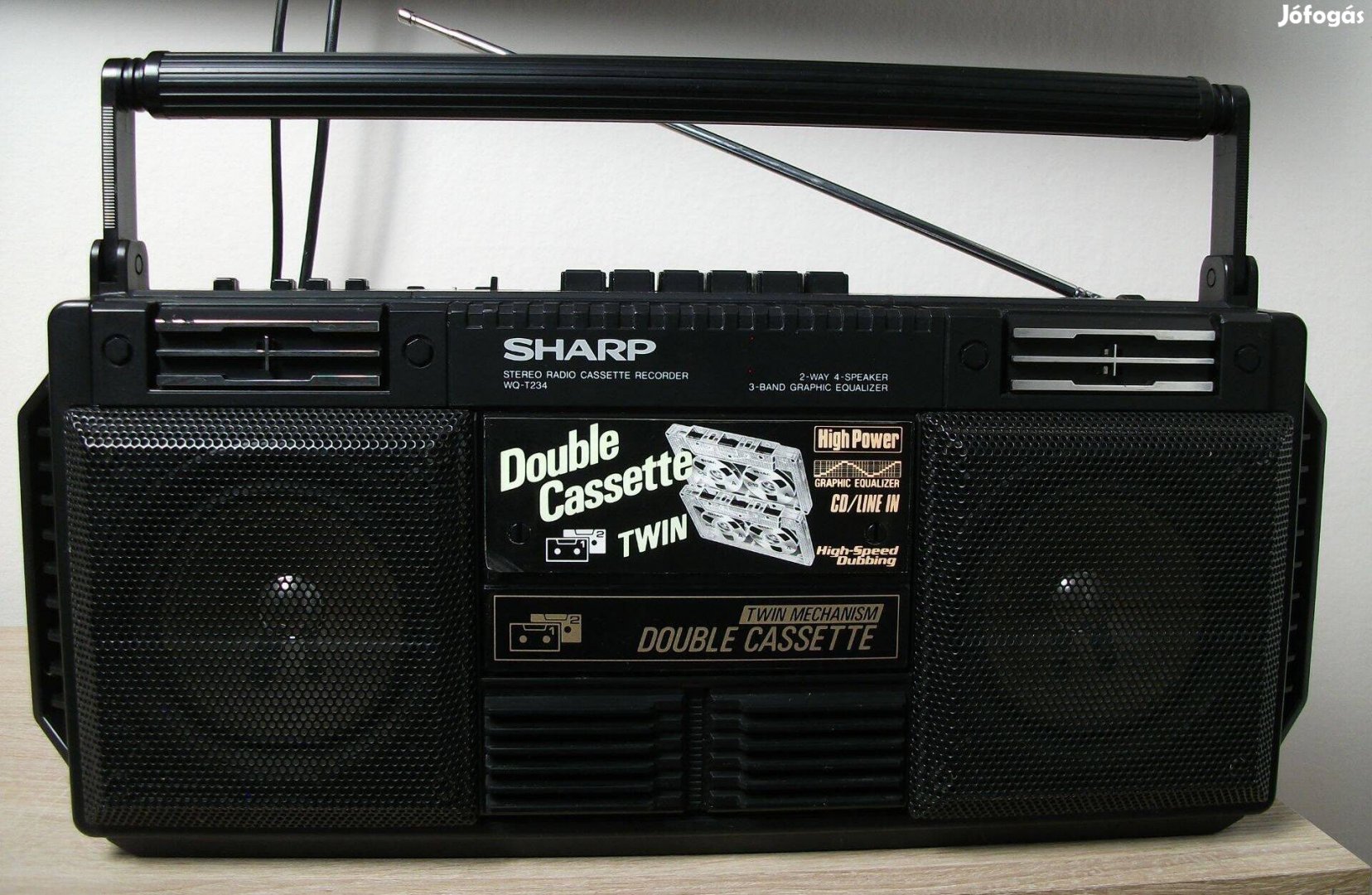 Sharp WQ-T234H Különleges dupla kazettás magnó boombox + 30db kazetta
