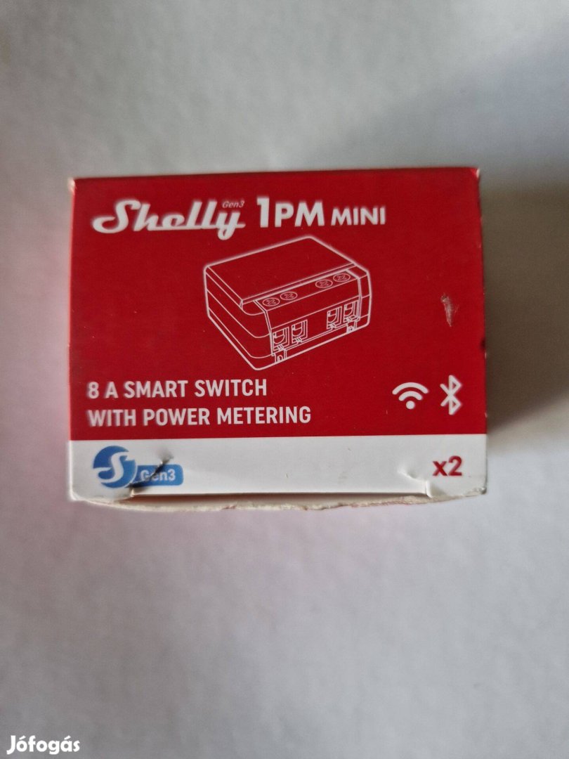 Shelly 1PM Mini Gen3 1áramkörös fogyasztásmérő WiFi-s okosrelé, 2db új