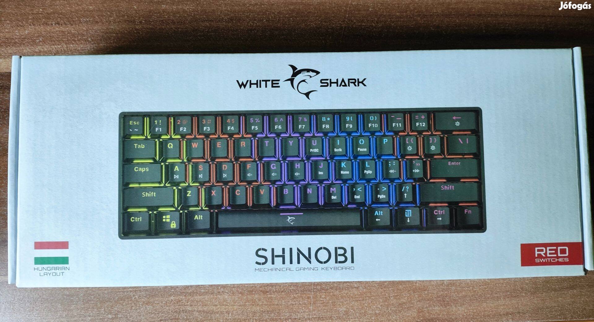 Shinobi White shark GK-2022 fekete gamer billentyűzet