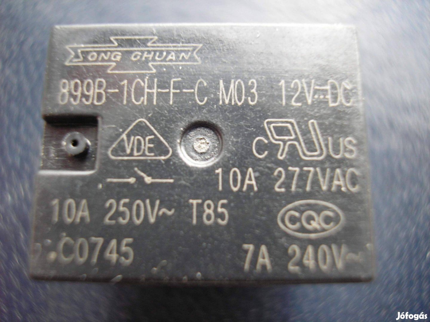 Shong Chuan relé , 12 V DC ,10 A ,1 morze