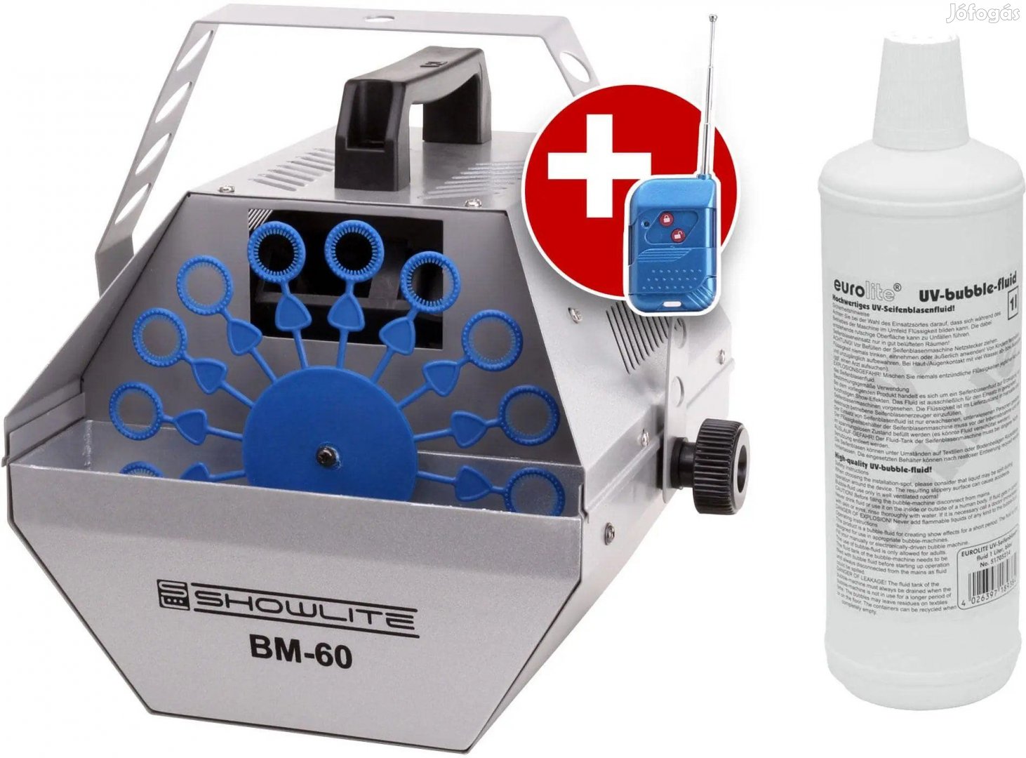 Showlite BM-60 Buborékgép UV-folyadékkal, kék