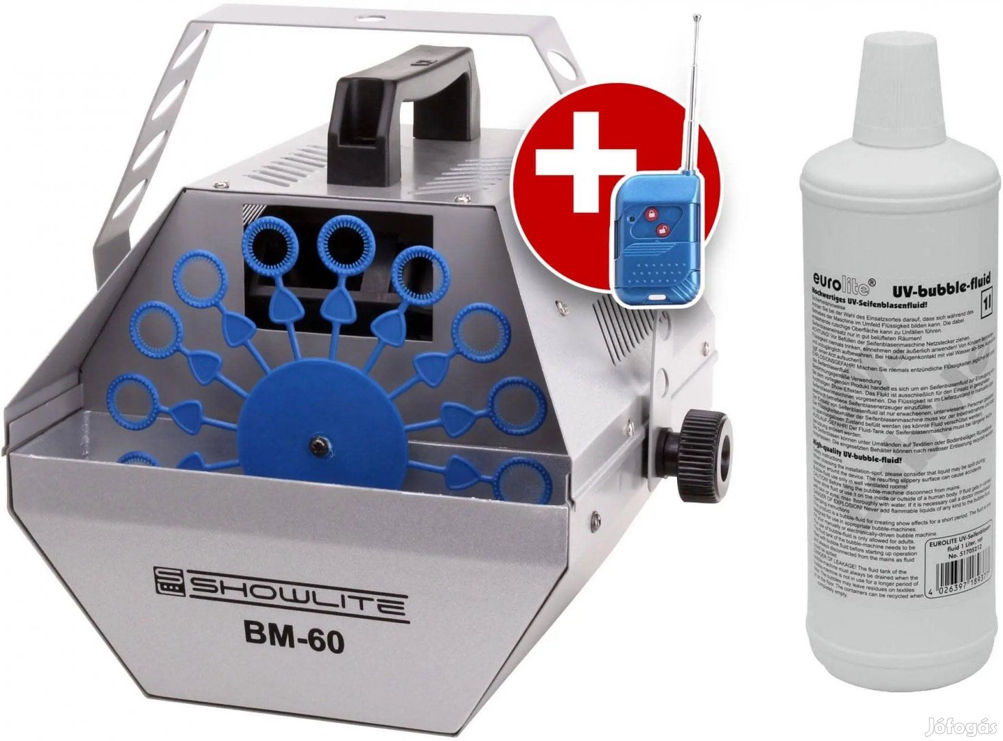Showlite BM-60 Buborékgép UV-folyadékkal, piros