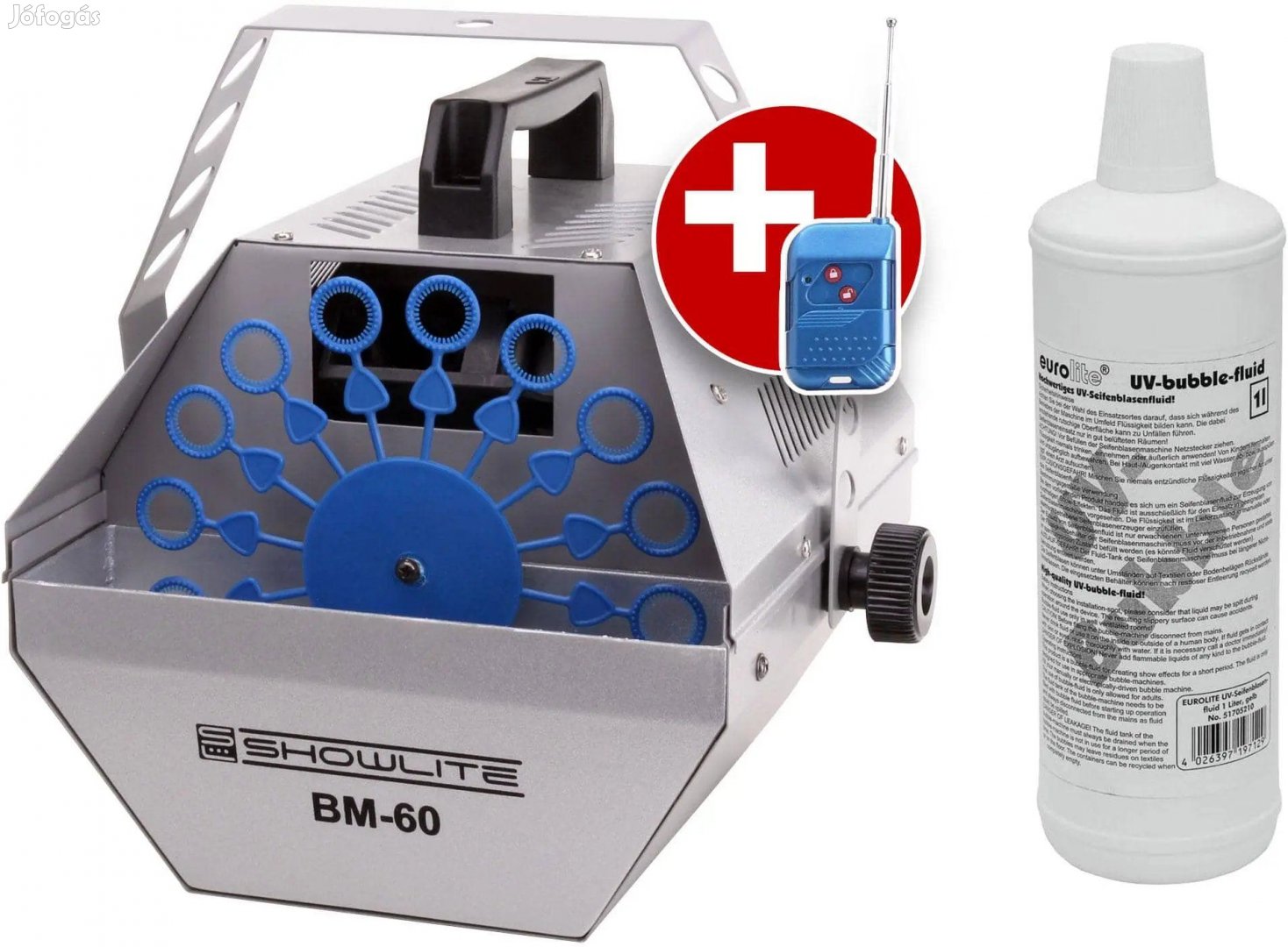 Showlite BM-60 Buborékgép UV-folyadékkal, sárga
