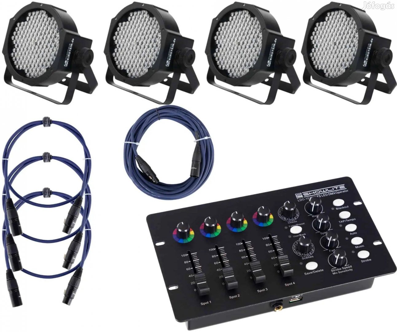 Showlite FLP-144 Reflektor 4 darabos KÉSZLET (DMX Vezérlő és Kábel)