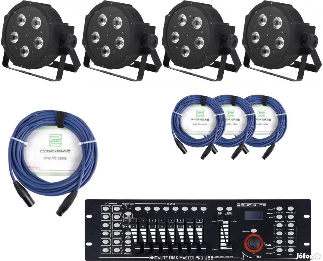 Showlite FLP-5x9W Floodlight 4-piece SET incl. DMX Master Pro USB