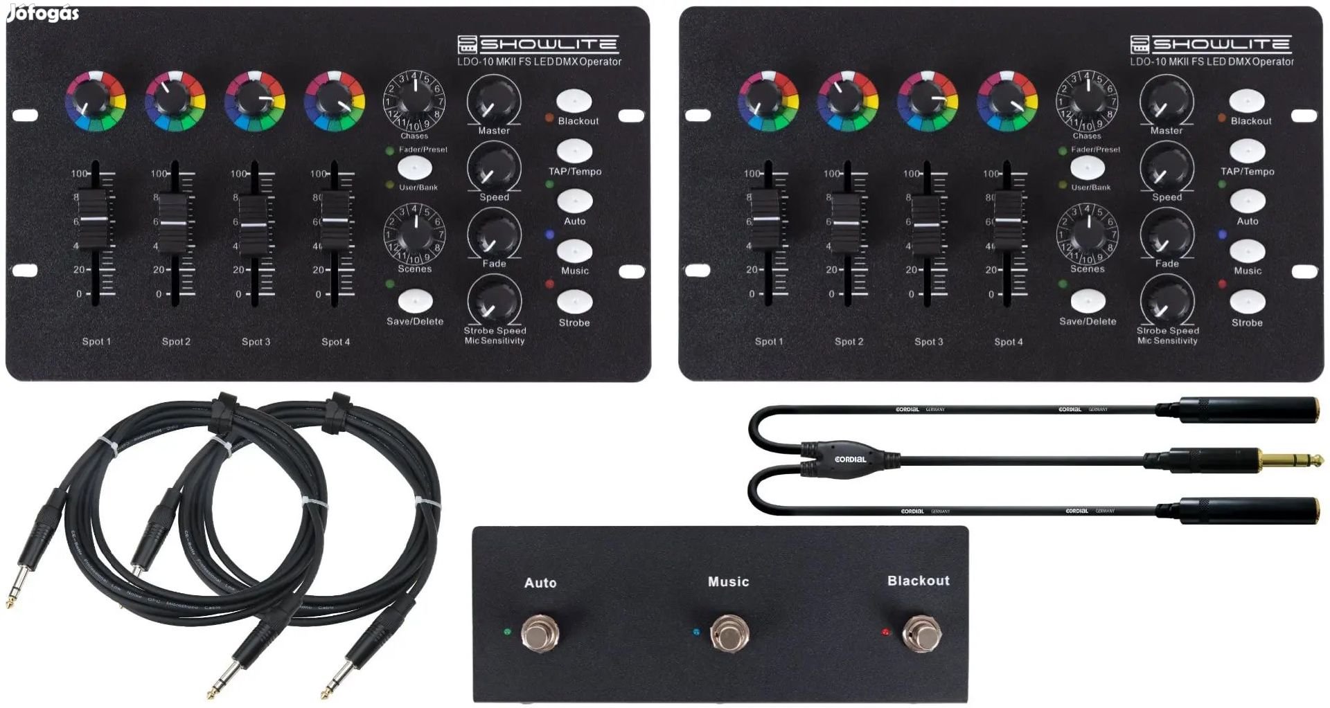 Showlite LDO-10 MKII FS LED DMX Kezelő + Lábkapcsoló Dupla Szett