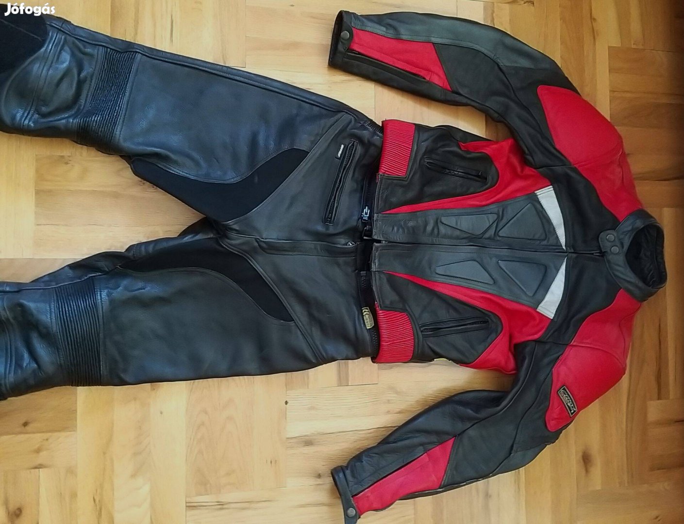 Shox motoros marhabőr bőrkabát,bőrnadrág, bőr overáll L