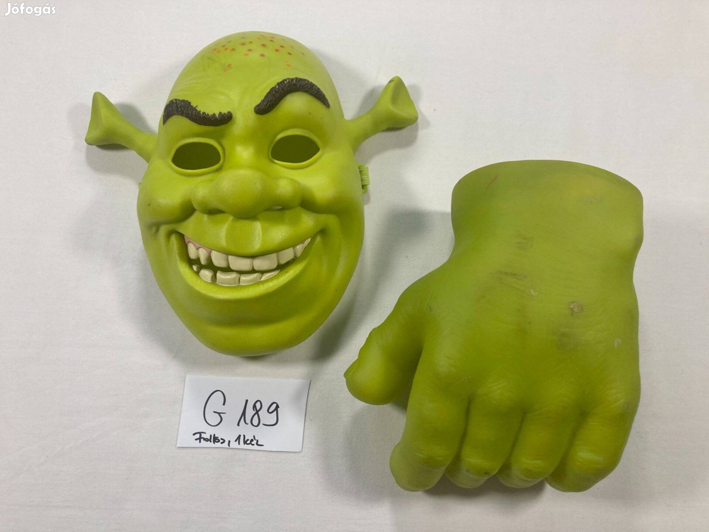 Shrek jelmez maszk és kéz, Shrek maszk G189