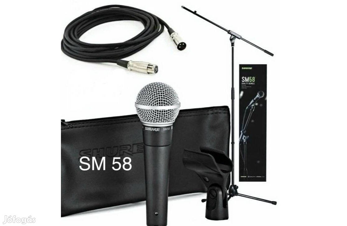 Shure SM 58 mikrofon állvánnyal és kábellel! Bp.-n