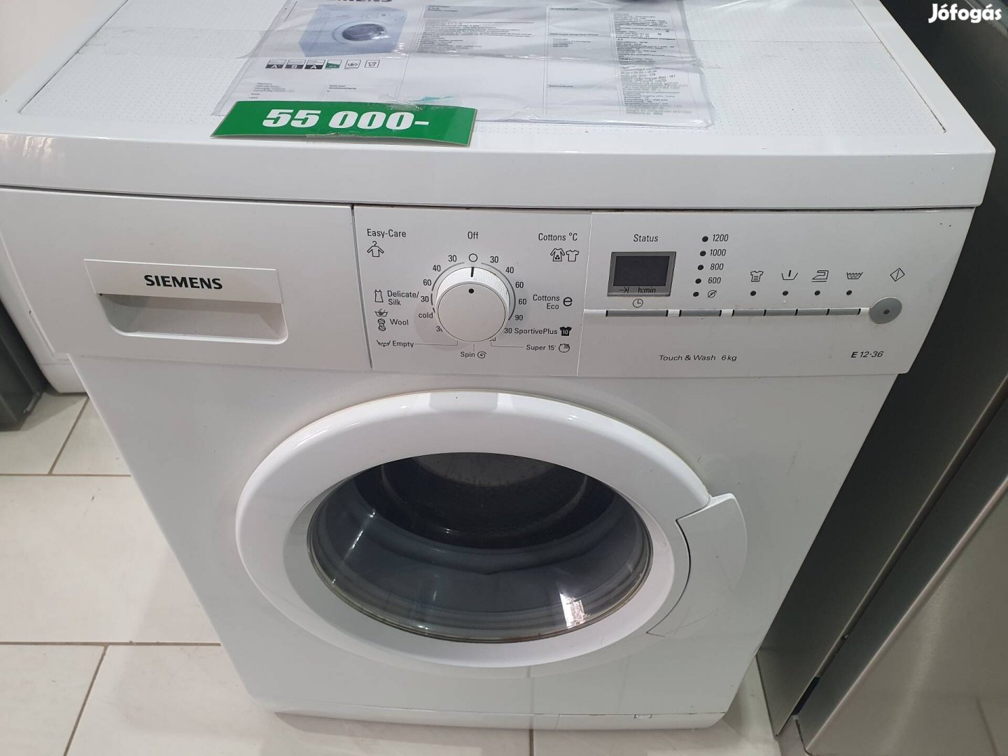 Siemens 6kg 1200fordulatos touch-os mosógép 55eft garanciával!!