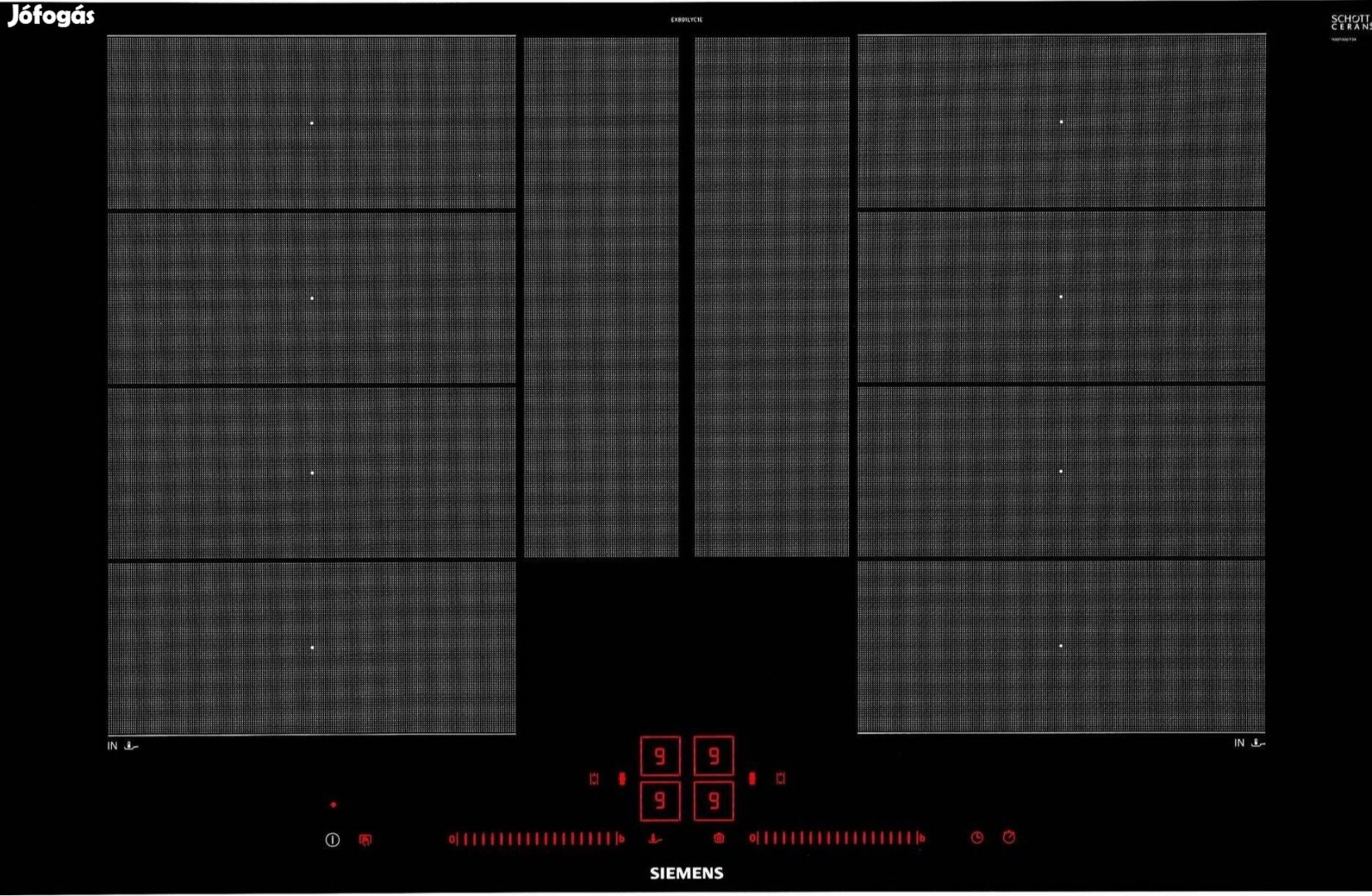 Siemens Flex indukciós főzőlap Schott Ceran iQ700 EX801Lyc1E 79cm