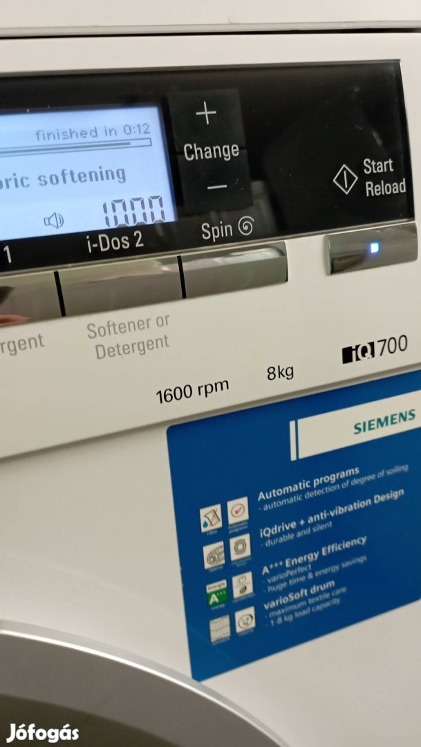 Siemens iq700 8kg 1600 rpm elöltöltős 