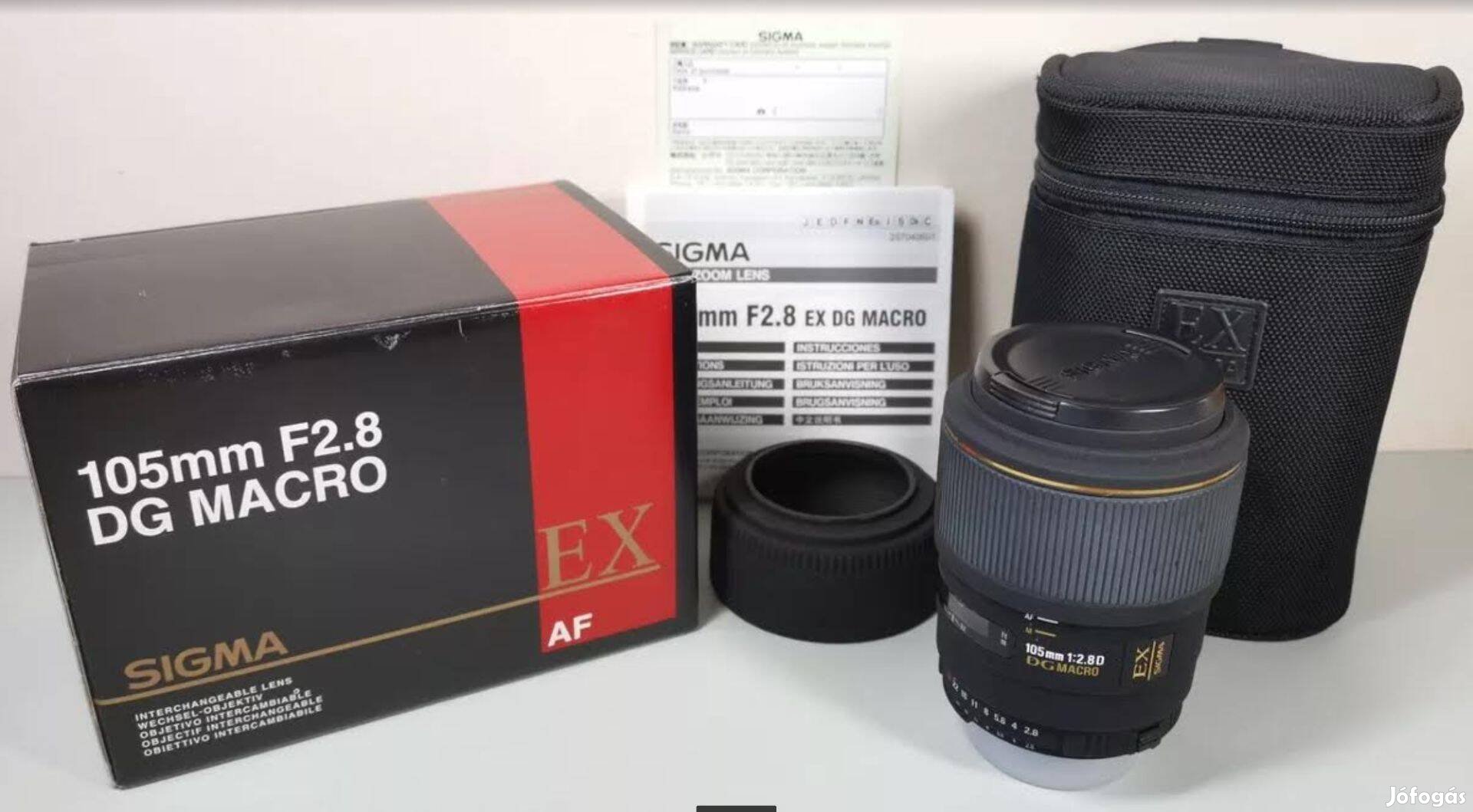 Sigma 105mm F2.8 EX DG AF/MF makró objektív eladó