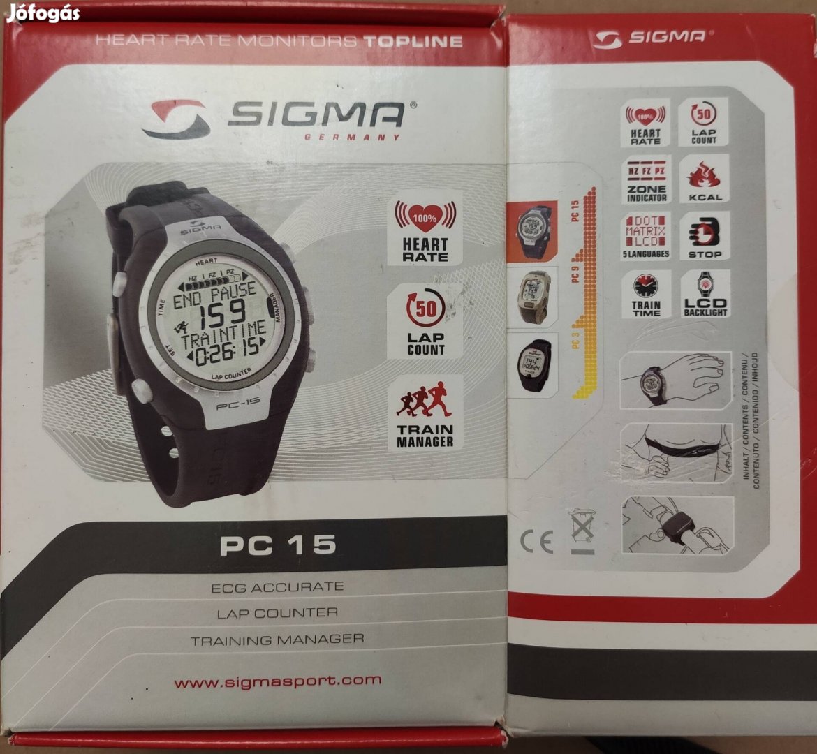 Sigma PC15 Mellkaspántos Sport Óra Újszerű Állapot
