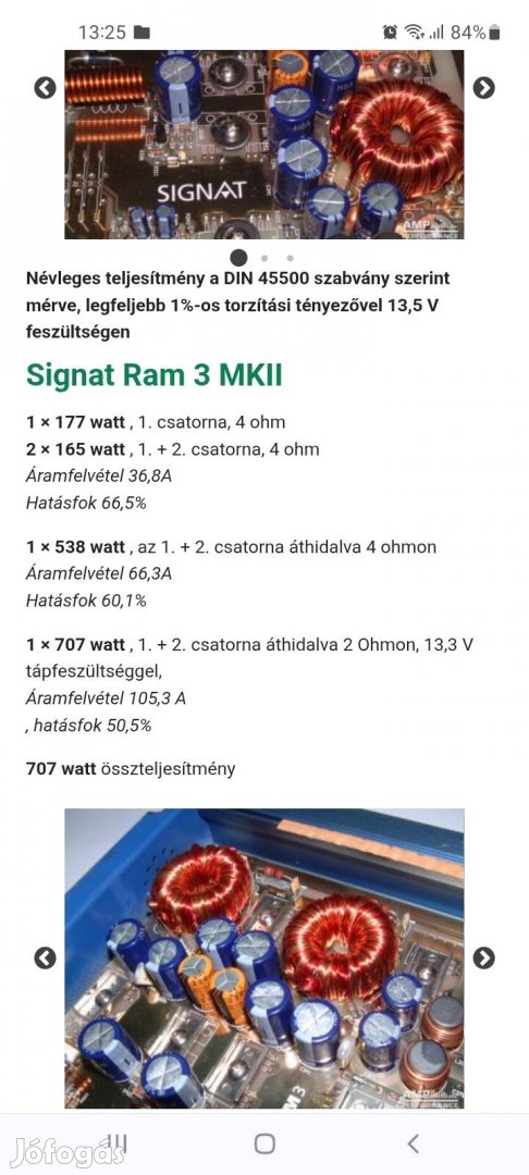 Signat hidalható erősitő