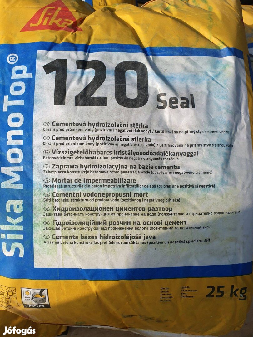 Sika Monotop-120 Seal egykomponensű vízszigetelő habarcs