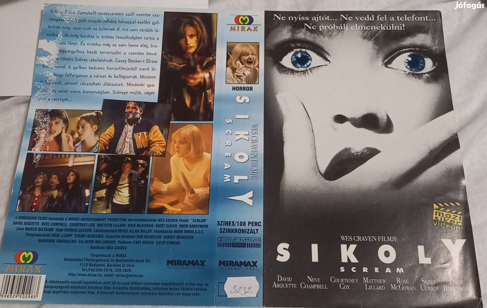 Sikoly - horror vhs- Wes Craven-nagytokos