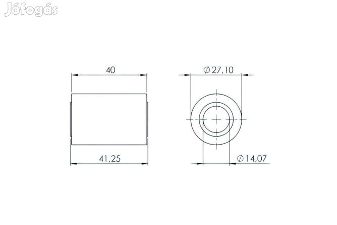 Silentblock persely / Puffer lengőkar 14x27x41,25x40 mm Yamaha DT / X-