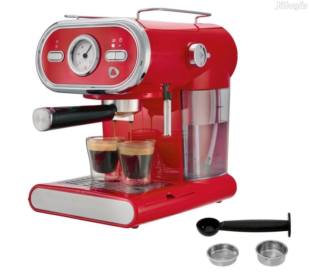 SilverCrest SEMC 1100 A1 Retro 1973 piros eszpresszó / cappuccino káv