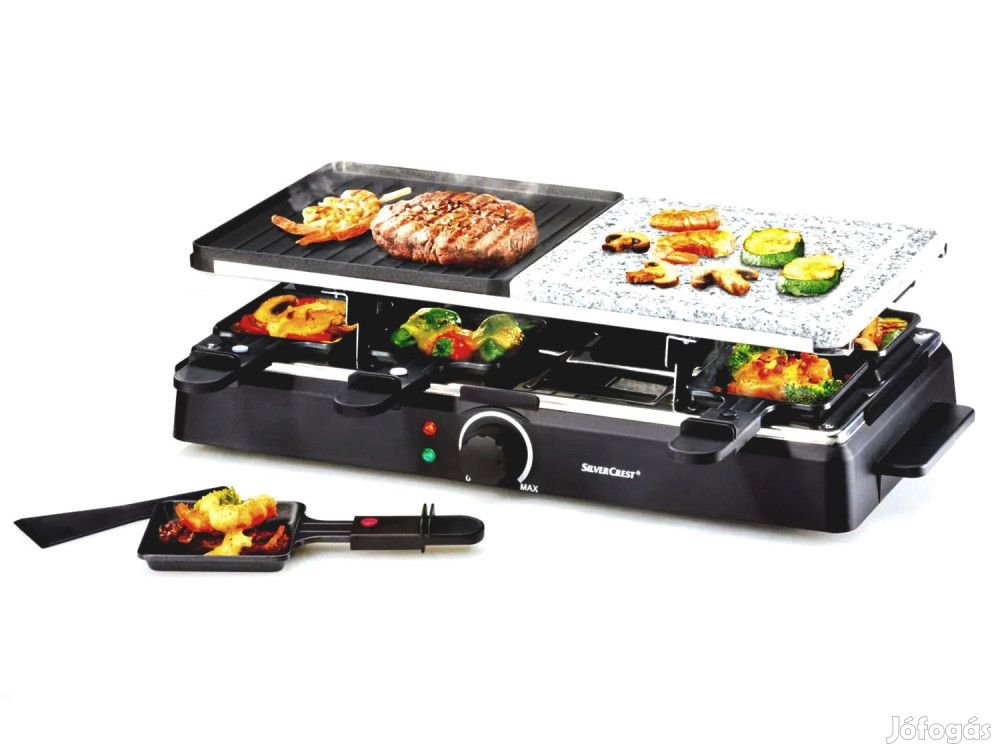 SilverCrest SRGS 1400W félkőlapos elektromos 8 személyes raclette gri