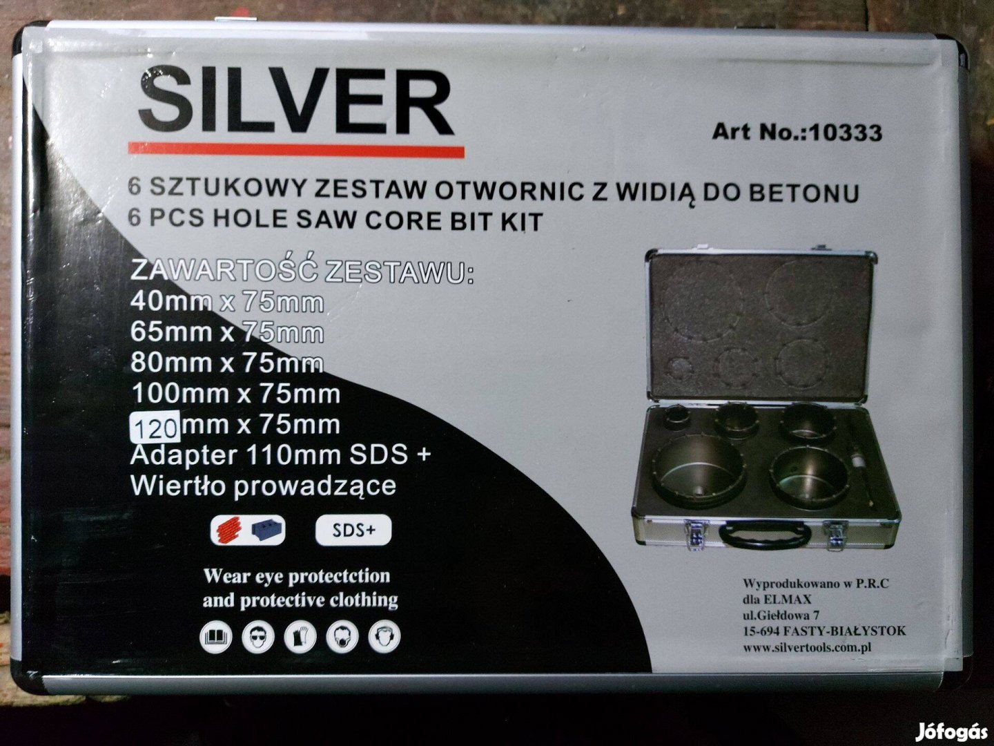 Silver 10333 koronafúró dobozfúró 6db-os szett 40/65/80/100/120mm