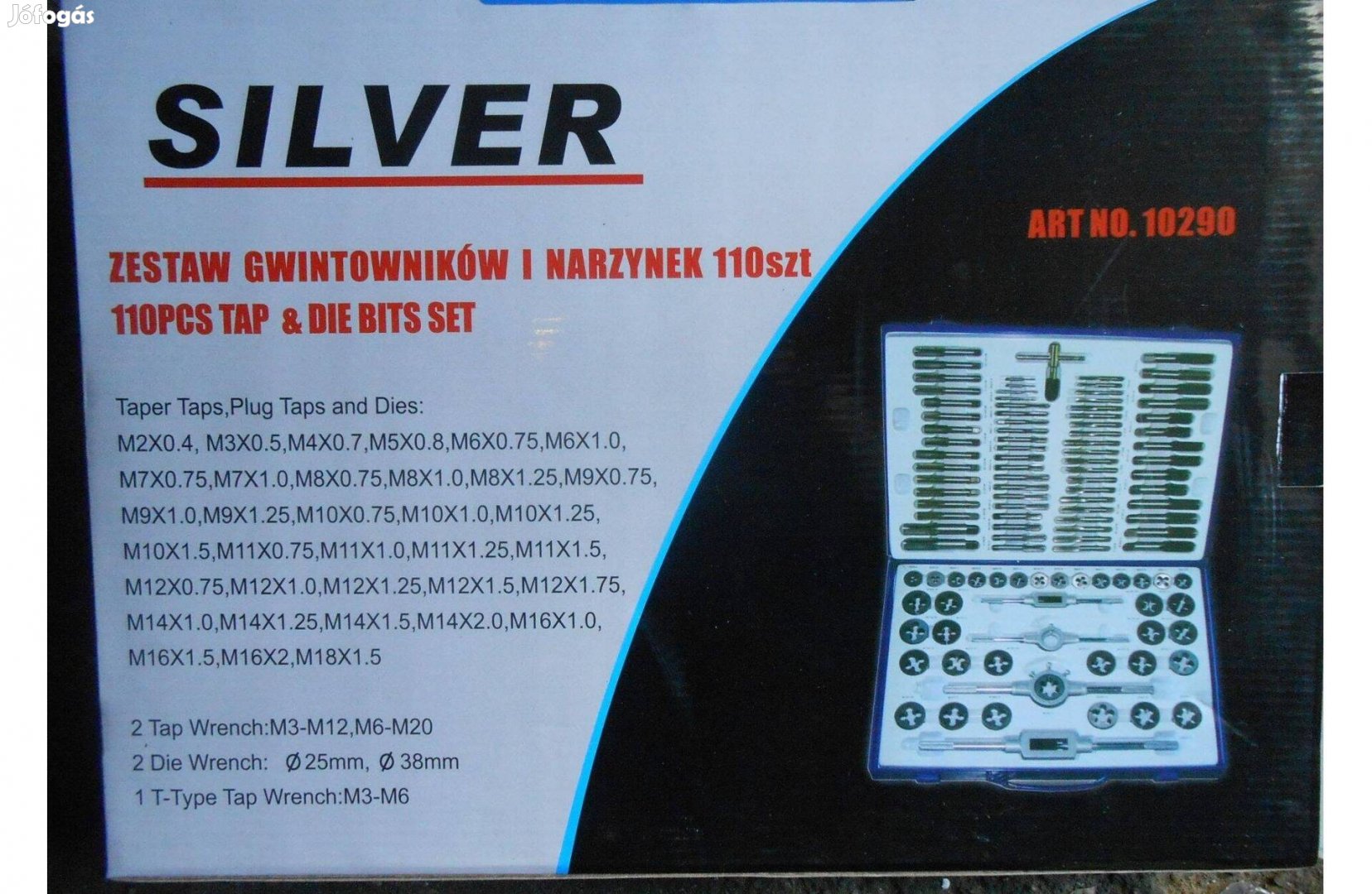 Silver S10290 menetmetsző menetvágó menetfúró 110db készlet Minőségi