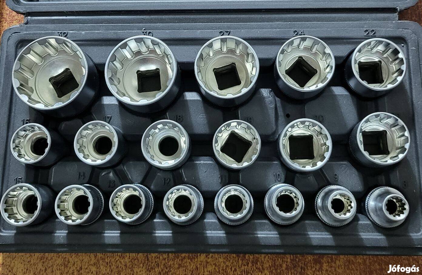 Silver SK-019-02 torx dugókulcs szett 19db 1/2" 8-32mm 12 csillagos