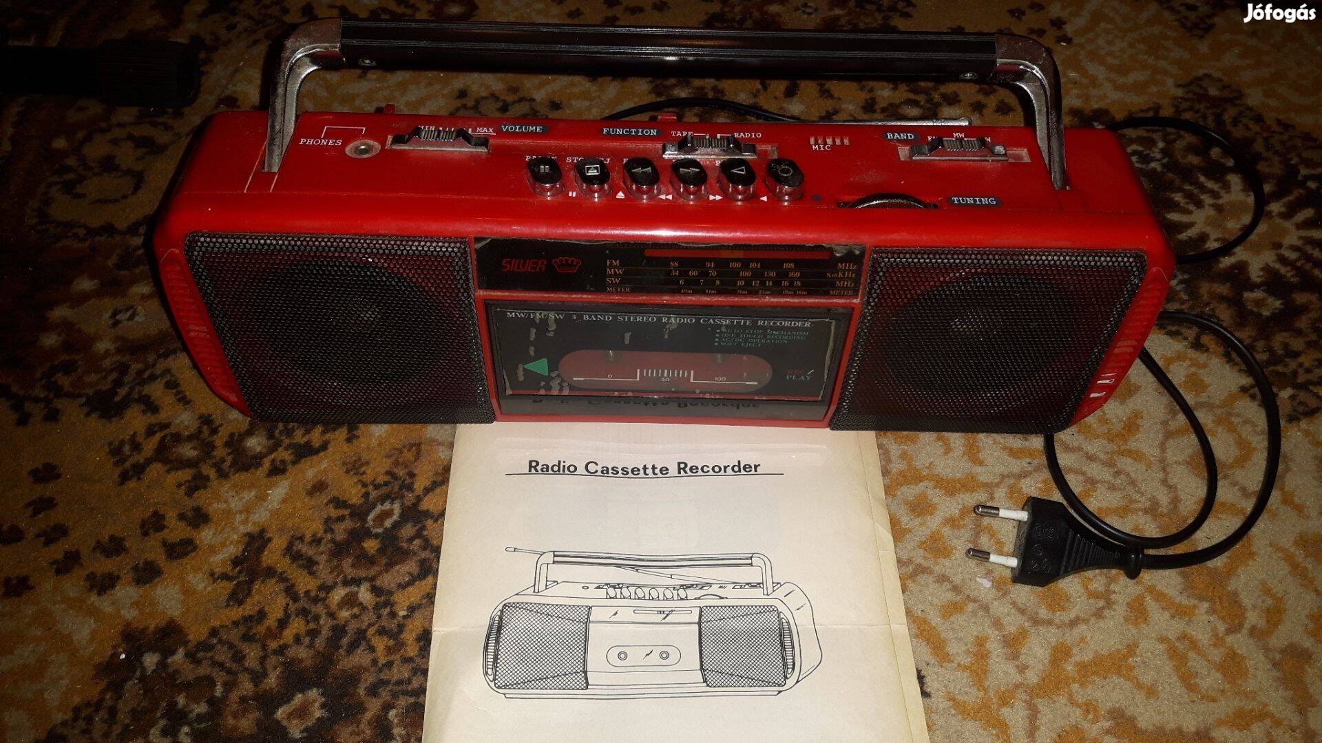 Silver retro rádió, működőképes, kontaktos