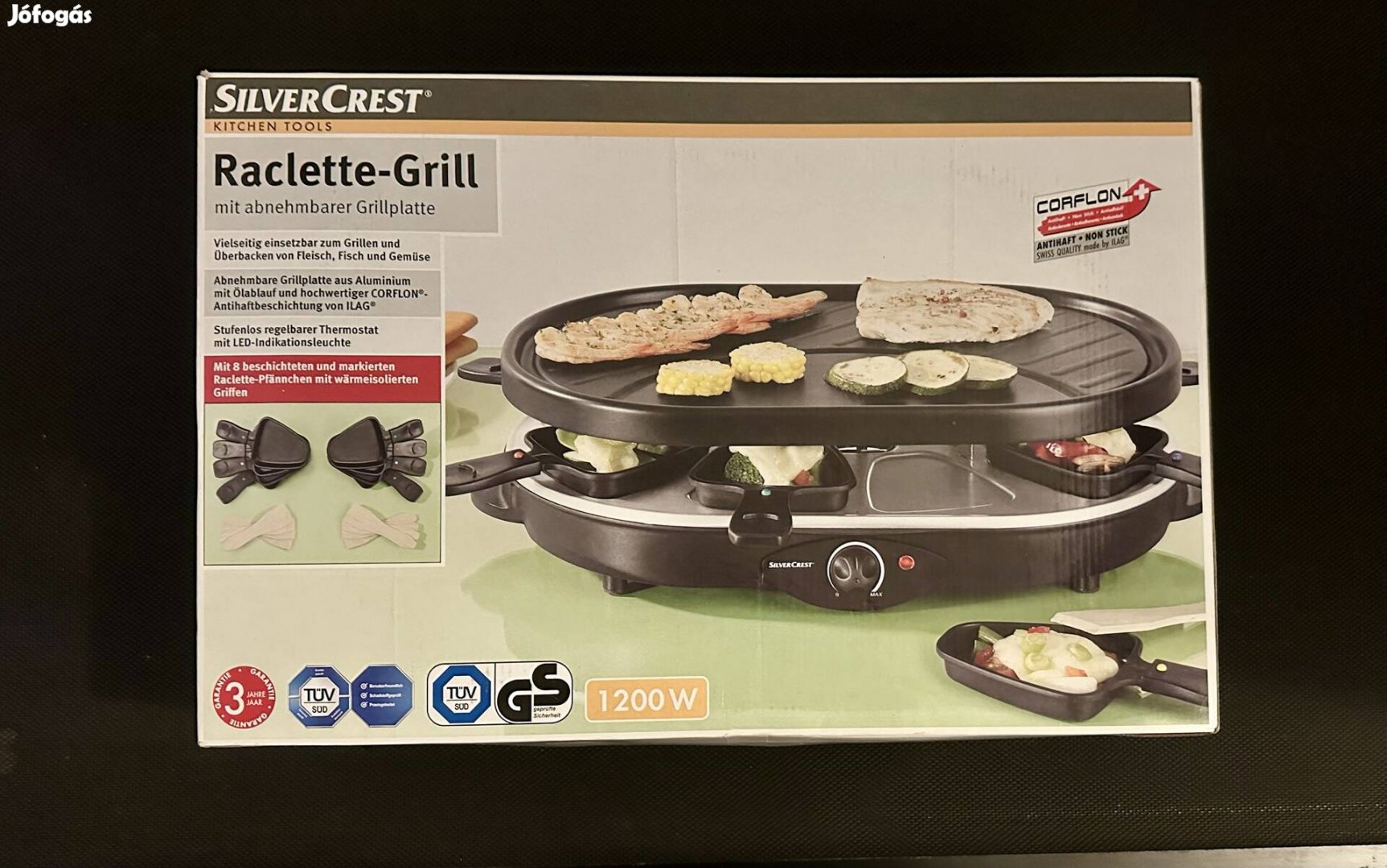 Silvercrest Raclette sütő 1200W, Új
