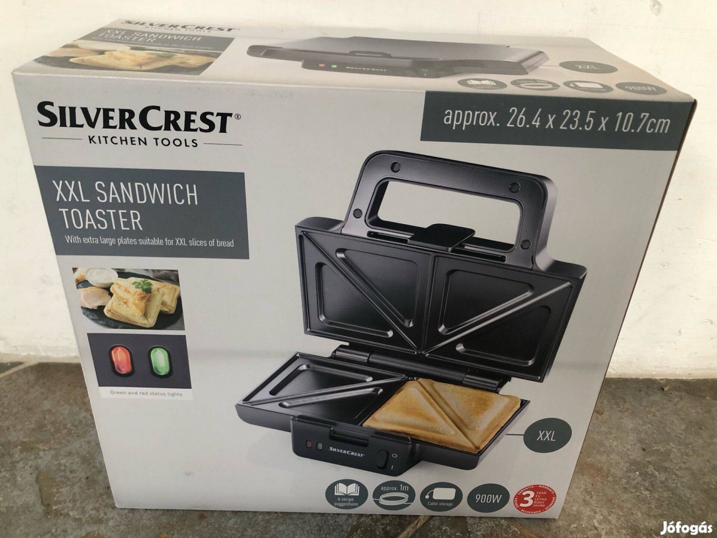 Silvercrest XXL Sandwich toaster Melegszendvics sütő (új)