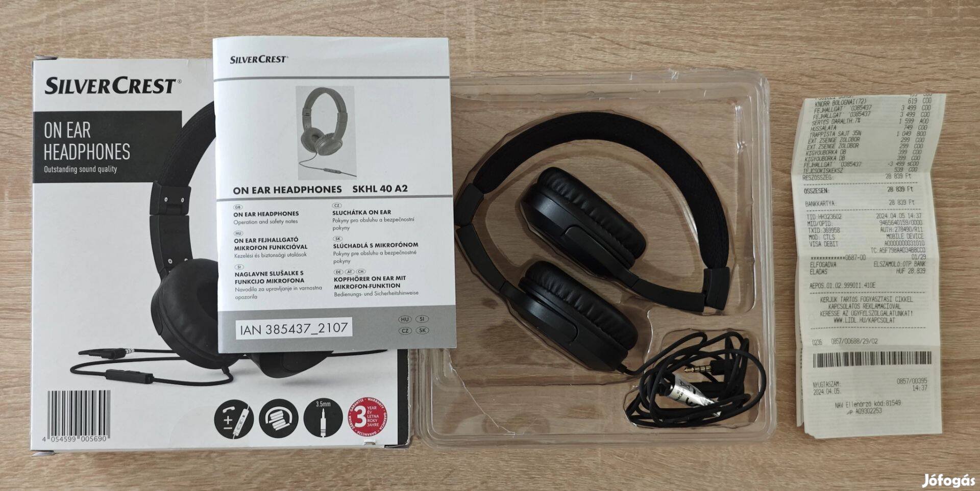 Silvercrest mikrofonos fejhallgató eladó, szinte Új és garanciális