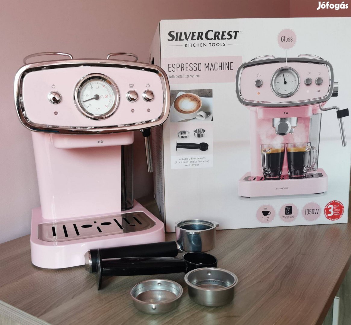 Silvercrest rózsaszín eszpresszó kávéfőző