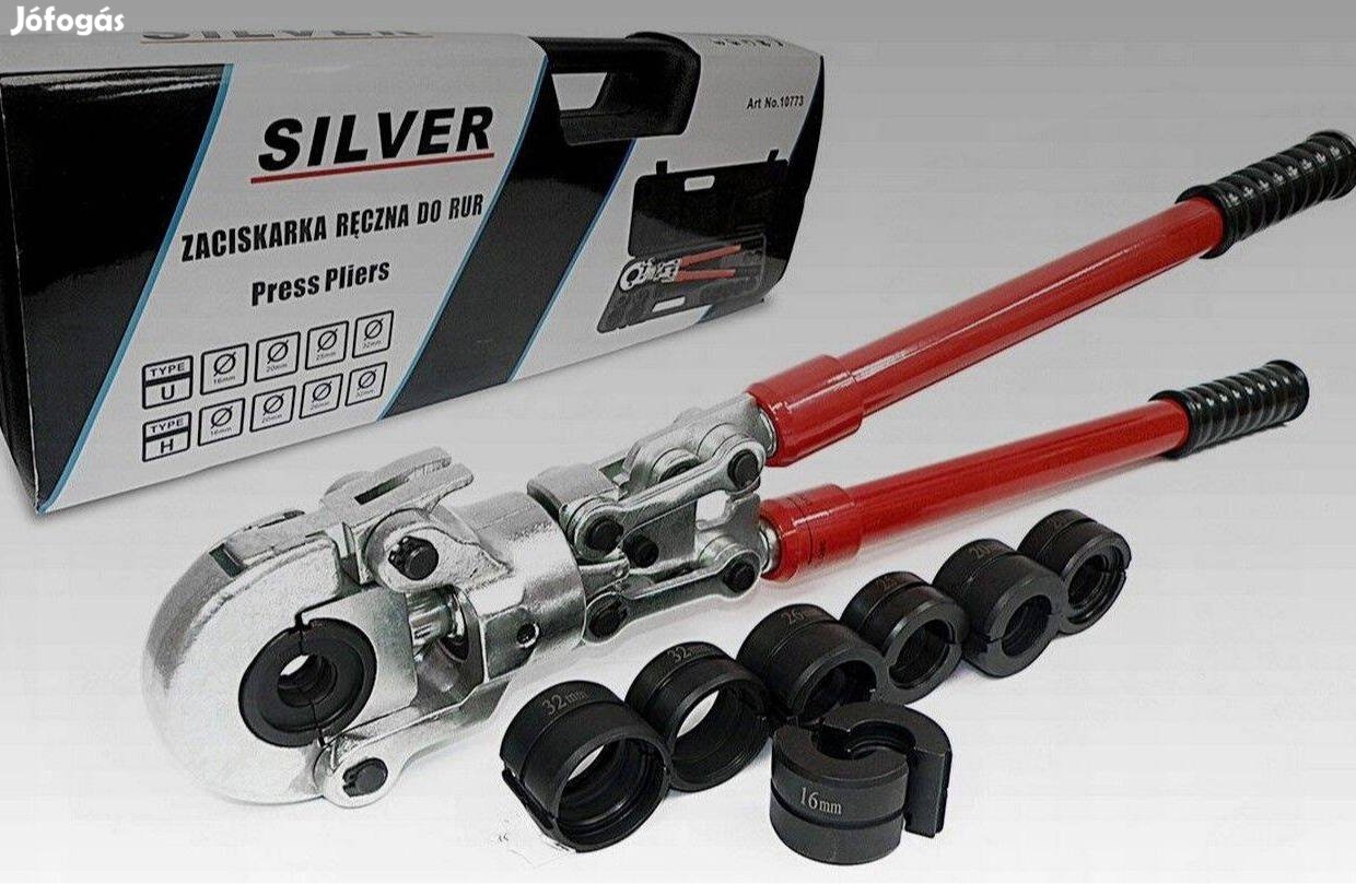 Silvertools kézi press, csőprés 8 db U-s és TH-s fejjel !