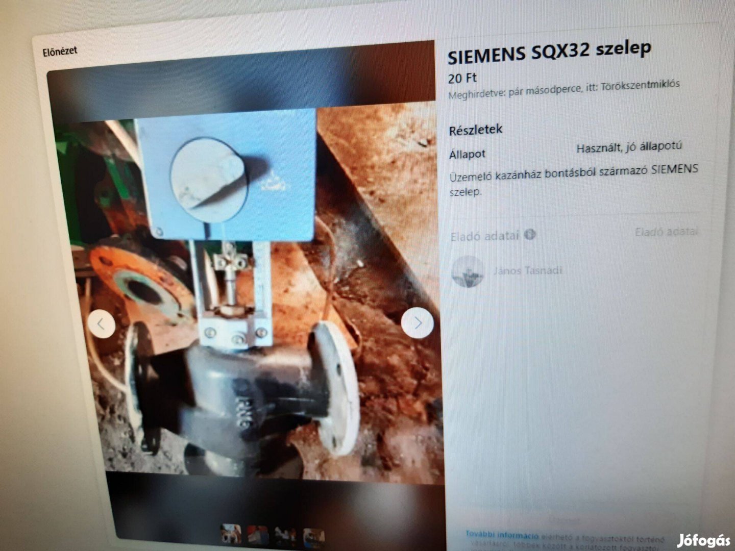 Simens Sqx 32 Szelep üzemelő kazánház bontásból eladó!