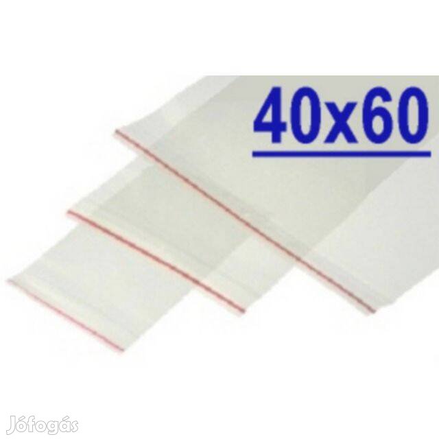 Simítózáras PE tasak, 40x60mm, 100db _x_