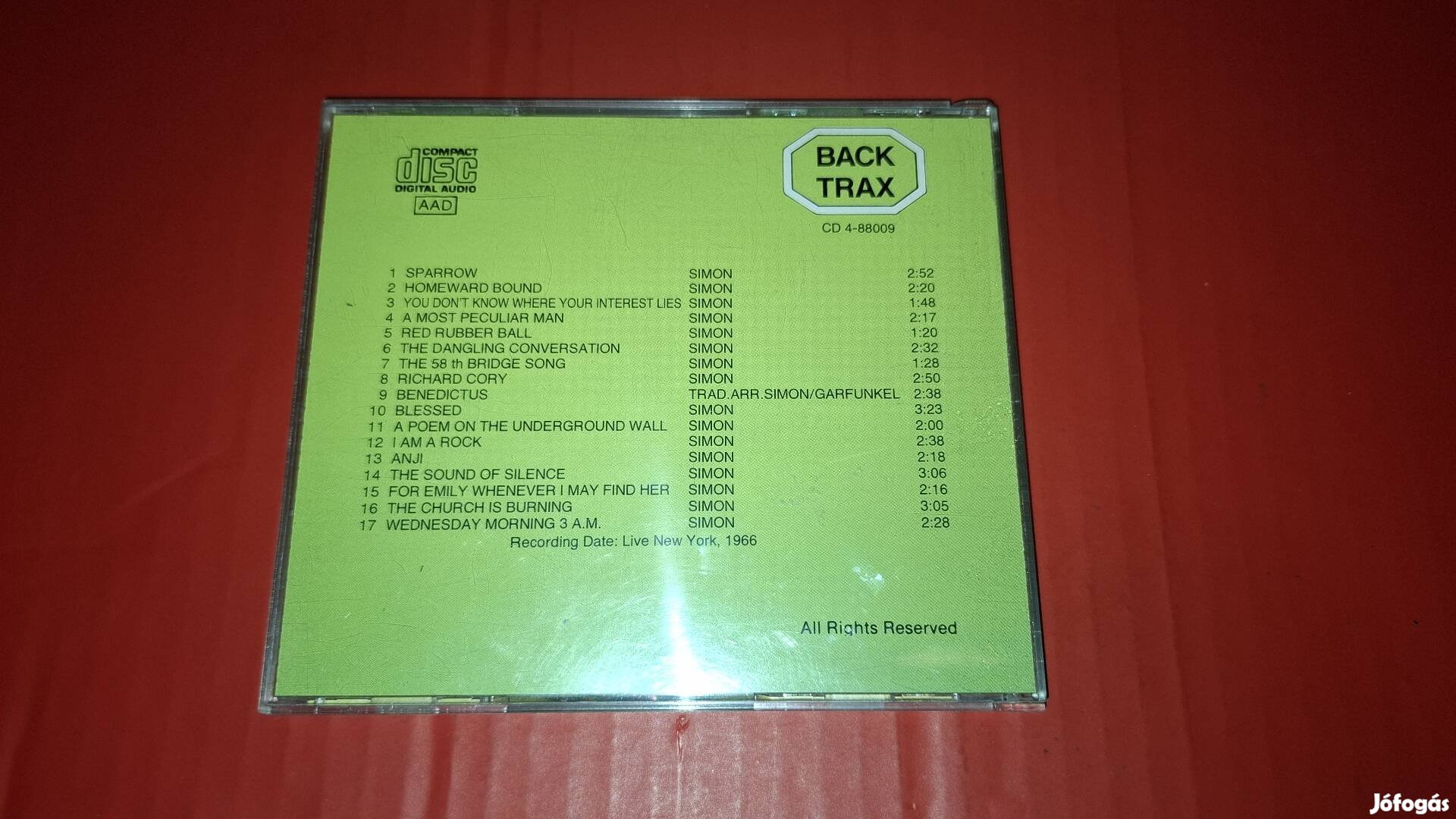 Simon & Garfunkel Sound of silence Live Cd 